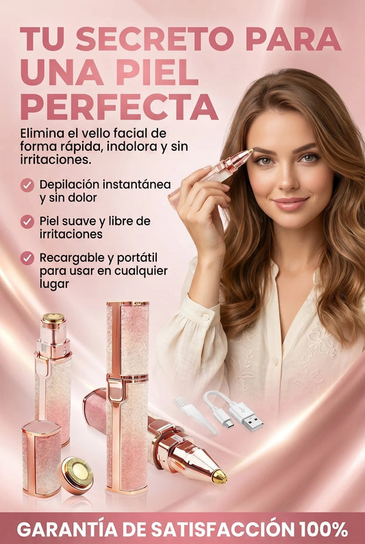 Depilatorio Facial Y Cejas 2 En 1,Recargable Impermeable Portátil sin Dolor